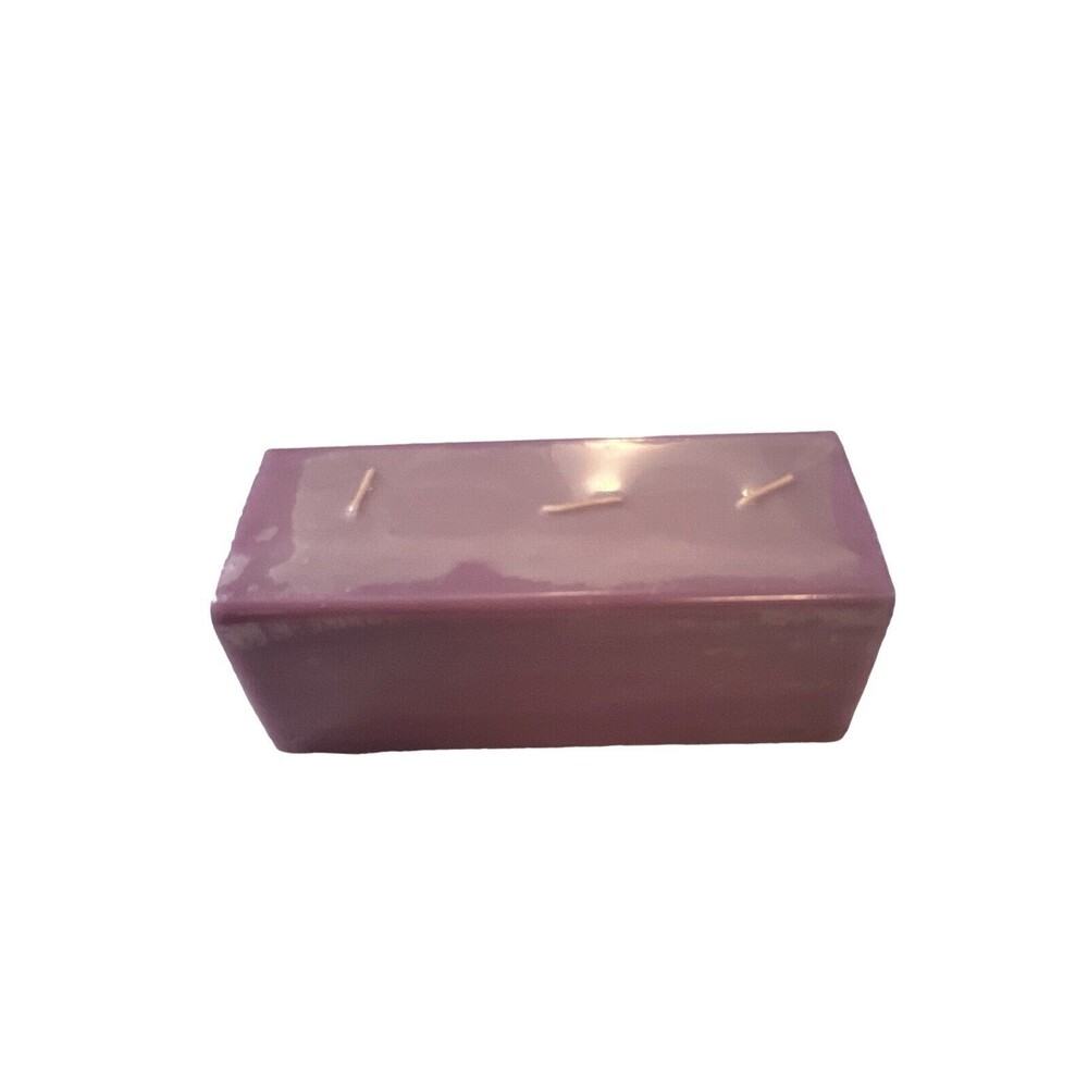 3 Wick Block Candle Home Interiors And Gifts 2 Pounds‎ 7.25”x 3” Purple